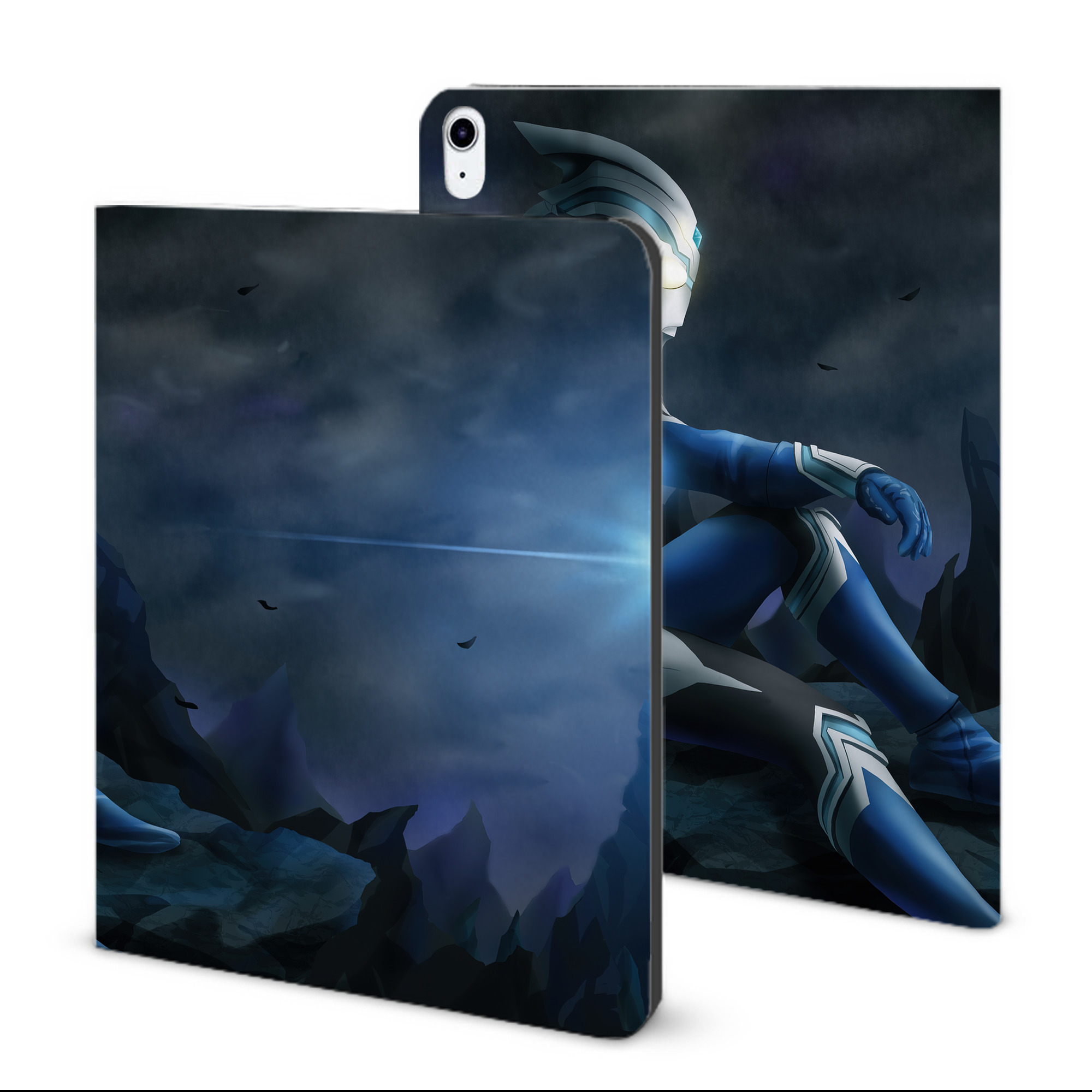 （画像用） ウルトラマン Ultraman IPad ケース ブック型 PUレザー TPU 耐衝撃 軽量 薄型 ペン収納なし 全面保護 IPad 各モデル対応